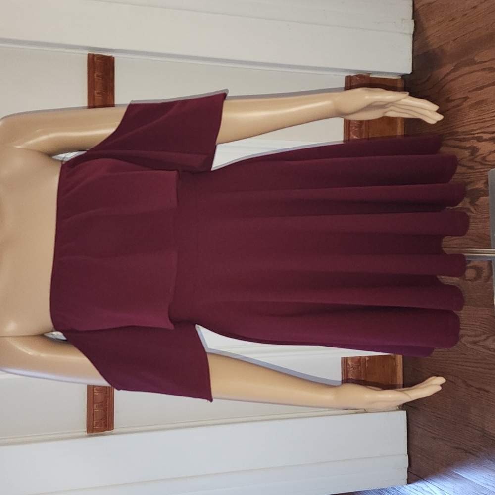 Off the shoulder burgundy dress